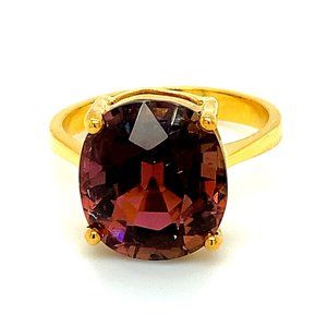 Rubellite 7.66ct Solid 14K Yellow Gold Ring